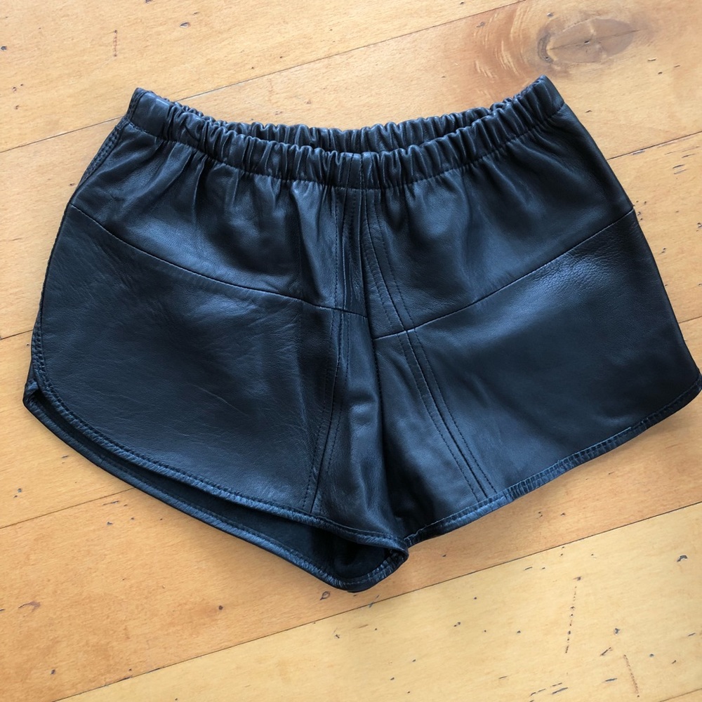 American Vintage Black Leather Shorts Festival S